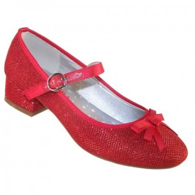Brand New Girls red sparkly low heel Party Shoes