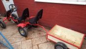 go kart/ suitable for adult and children 2 seater with tipping trailer in excellent condition £180