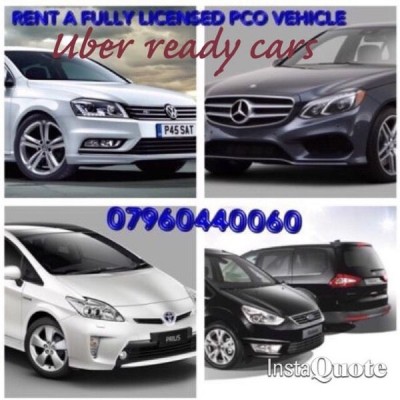 PCO LICENSED HIRE/RENT UBER READY IN LONDON OR OUTISDE OF LONDON ALL CARS AVAILABLE FOR YOUR NEED